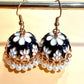 Handcrafted Jhumka Earrings, Floral Dome Earrings, Pearl Dangle