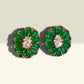 Artisan Floral Earrings with Cubic Zirconia Elegance