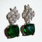 Designer Drop Earrings, Cushion Cut Stud Earrings, Cubic Zirconia