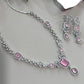 Luxury Blush Pink Necklace and Earring Set , Contemporary CZ Occasion Jewelry for Women