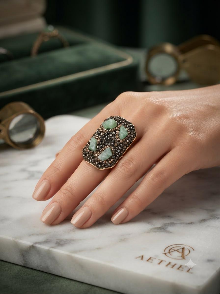 Fashion Statement Ring with a Natural Stone for Everyday Glamour
