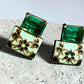 Gold Plated Enamel Statement Earrings, Vintage Inspired Designer Jewelry for Women