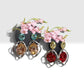 Contemporary Rhodium Finish Swaroski Earrings with Aqua Blue or Ruby Red Stones
