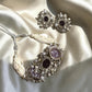 Floral Necklace Set,lilac Statement Choker/ Necklace, Matching Earrings, Wedding Jewelry