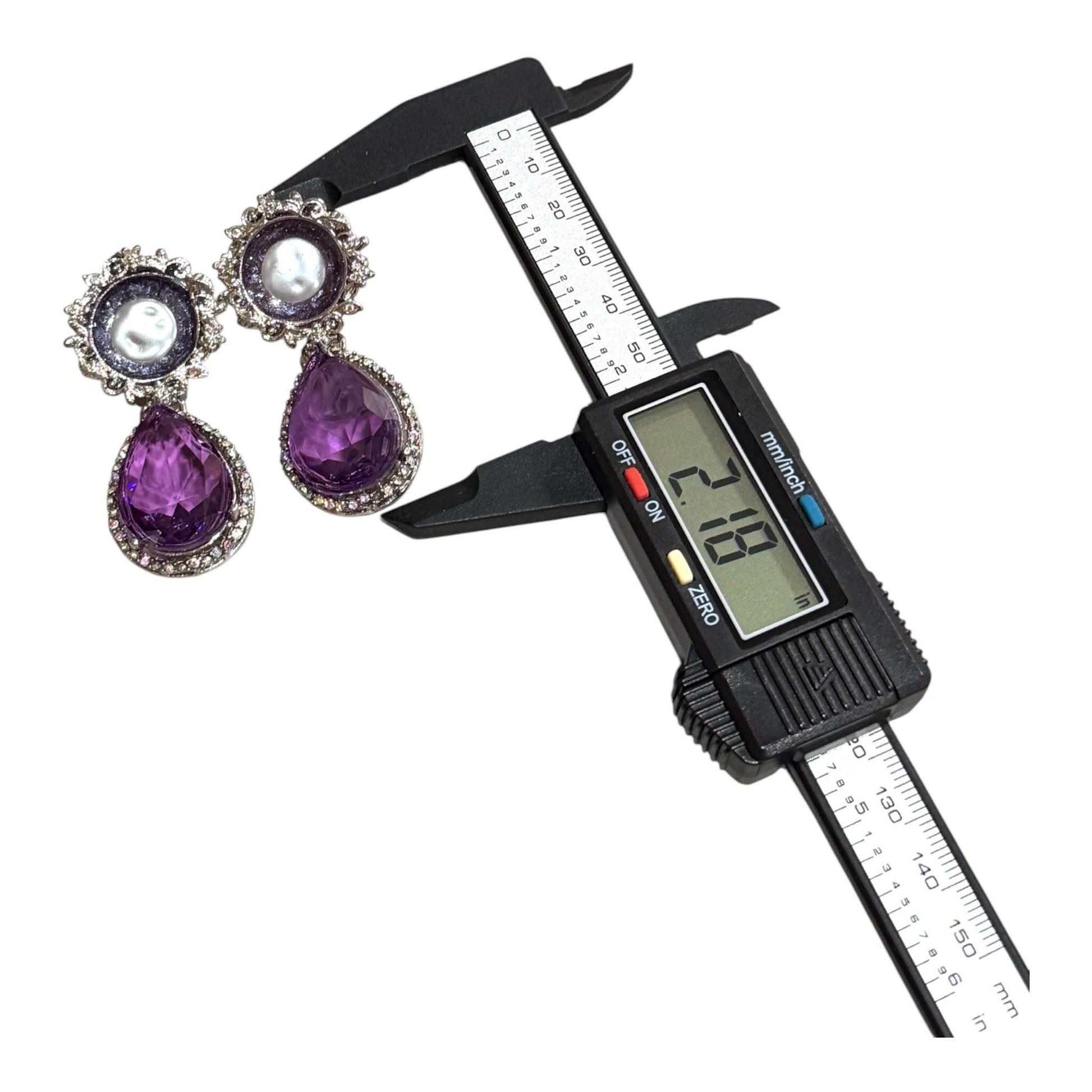 Fusion statement Necklace and Earrings Set, lilac purple designer.