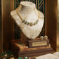 Emerald green Necklace Set with Matching studs women’s gift.