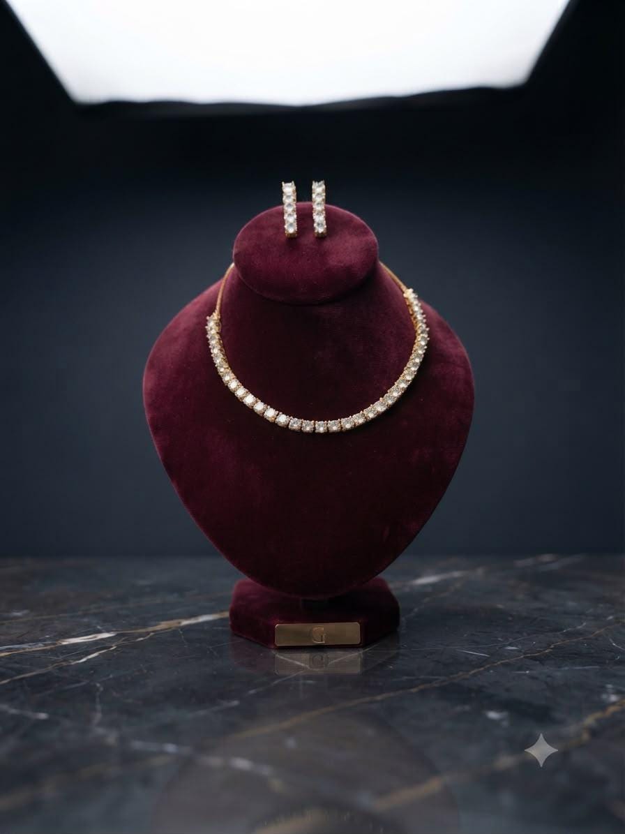 Elegant Gold Plated Necklace Set with Matching Earrings for Everyday Luxury