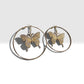 Oversized Butterfly Hoop Earrings in Gold Tone with Sparkling Pavé Detail