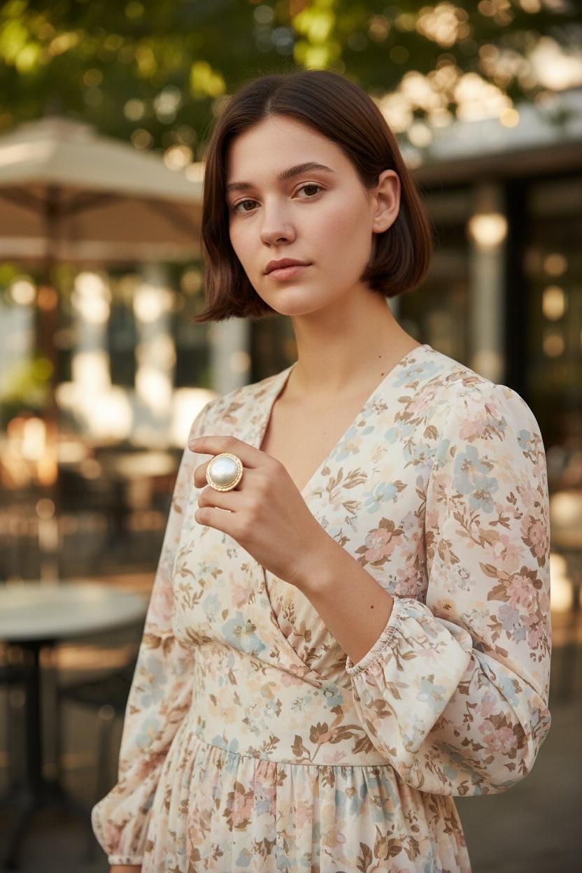 Timeless bohemian Style Ring gold plated hammered natural stone Turkish free size Statement Jewelry