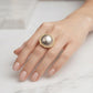 Timeless bohemian Style Ring gold plated hammered natural stone Turkish free size Statement Jewelry