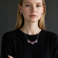Elegant Silver tone Necklace Set with sarouski/Baguette Cubic Zirconia and Matching Drop Earrings
