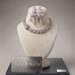 Elegant blush Pink Floral Necklace Set with Matching Drop Earrings for Wedding Wear