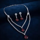 Elegant Ruby Red Jewelry Set for Weddings and Special Occasions