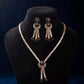 Black and gold Tone Necklace Set with Matching Earrings for Women