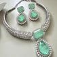 Designer Aqua Green Necklace Set for Weddings and Special Occasions