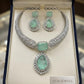 Designer Aqua Green Necklace Set for Weddings and Special Occasions