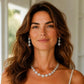 Luxury Flower Jewelry Set with Rhodium Finish and Cubic Zirconia Sparkle