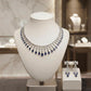 Vintage Inspired Necklace Set with Rhodium Finish and Teardrop Accents