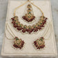 Exquisite Ruby and emerald Necklace Set with Earrings - Traditional Indian Bridal Jewelry