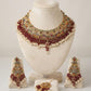 Exquisite Ruby and emerald Necklace Set with Earrings - Gold plated traditional Pakistani /Indian Bridal Jewelry