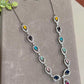 Multicolor Teardrop Necklace Set with Emerald Ruby Pink and Sapphire CZ