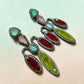 Art Deco Statement Earrings with Emerald Ruby Pink and Sapphire CZ