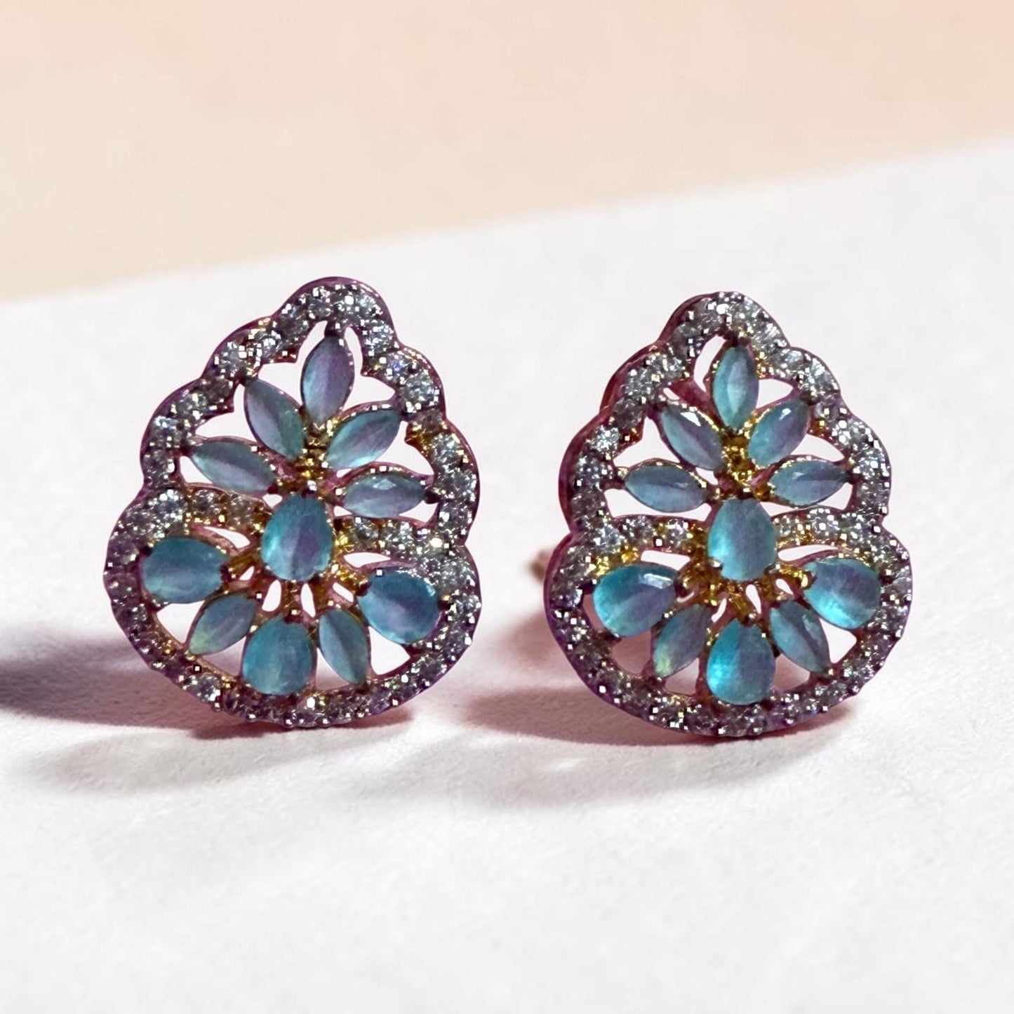 Radiant Floral Cluster Earrings with Premium Cubic Zirconia Sparkle