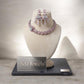 Elegant blush Pink Floral Necklace Set with Matching Drop Earrings for Wedding Wear