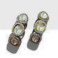 Elegant CZ Hoop Earrings with Double Stone Contemporary Design