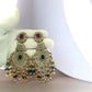 Traditional Gold Tone Chandbali Earrings with Multicolor Beads for Festivals