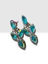 Contemporary Botanical Drop Earrings with Designer Luxury Style Swarovski