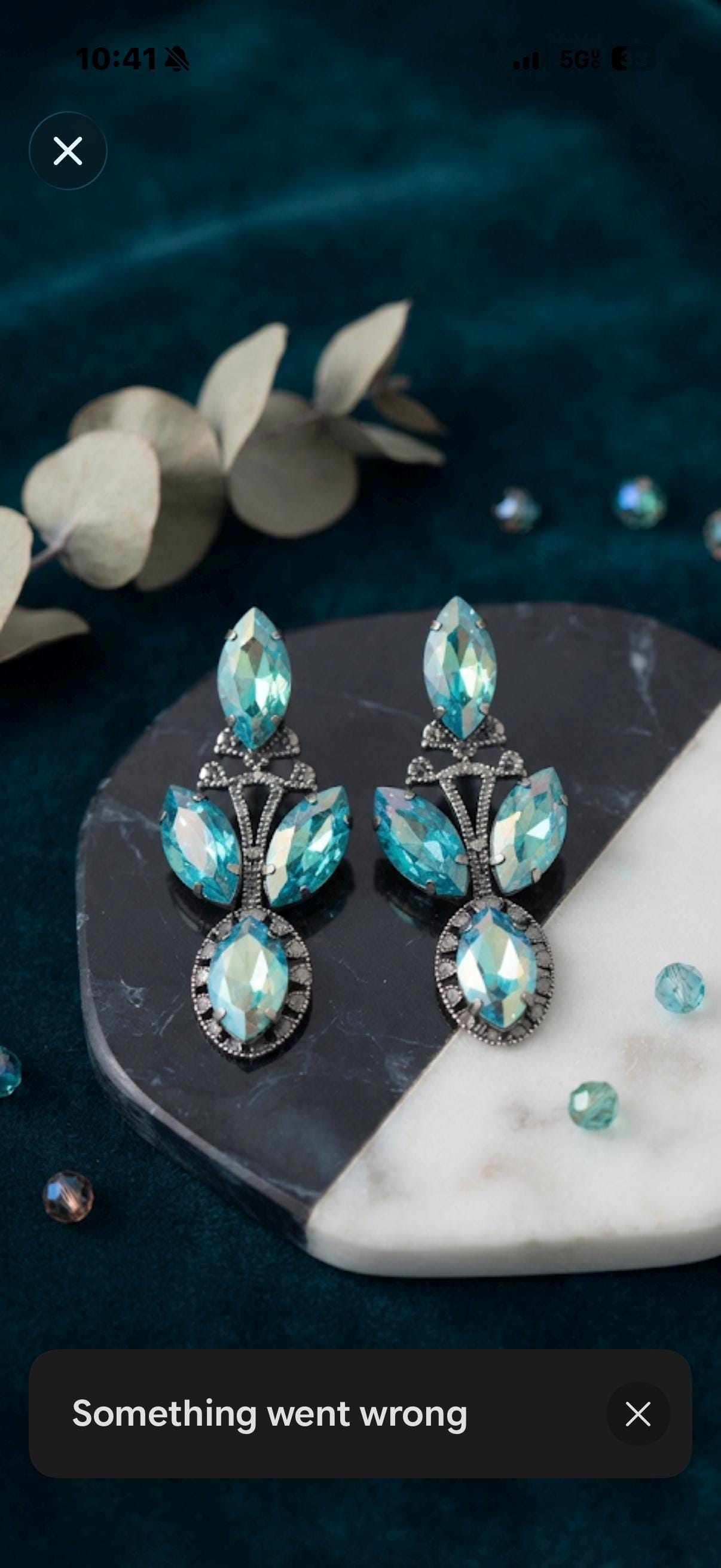 Contemporary Botanical Drop Earrings with Designer Luxury Style Swarovski