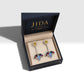 Contemporary Botanical Drop Earrings with Designer Luxury Style Swarovski