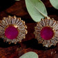 Artisan Floral Earrings with Cubic Zirconia Elegance
