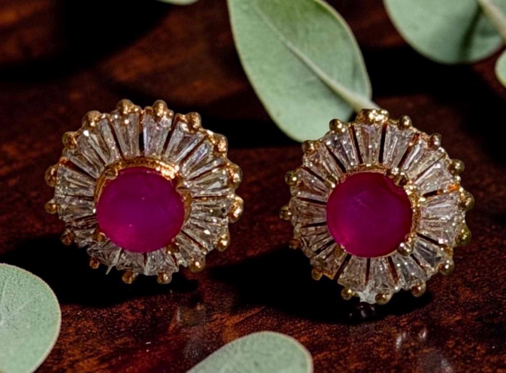 Artisan Floral Earrings with Cubic Zirconia Elegance