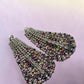 Designer Openwork Dangle Earrings Featuring Multicolor CZ Stones and Geometric Statement Style
