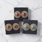 Designer Gold Plated Circular Stud Earrings, Elegant Halo Fashion Earrings with Natural Pattern Detail