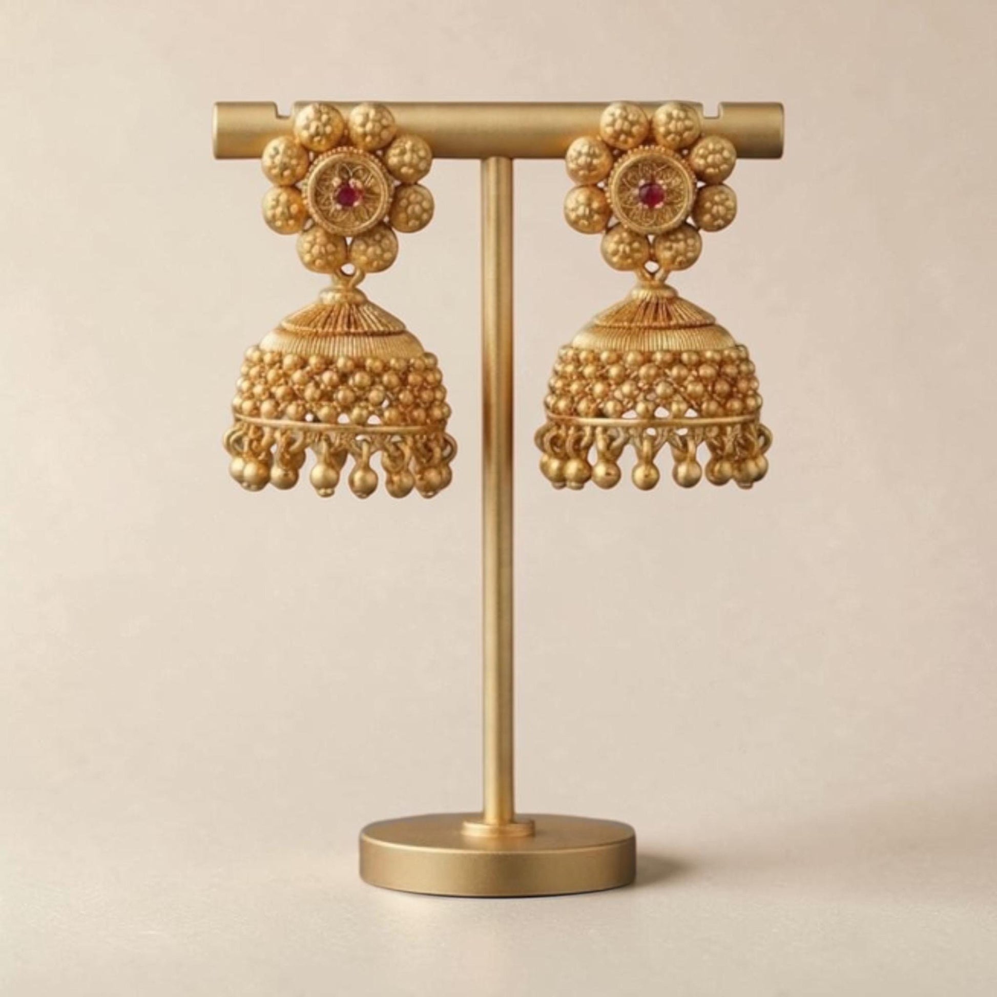 Elegant Floral Jhumka Earrings for Cultural Celebrations and Special Occasions
