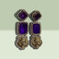 Gold Plated Tiger Head Drop Earrings, Designer Animal Motif Jewelry for Women
