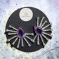 Designer Purple Fan Earrings with Radiating Detail For Women