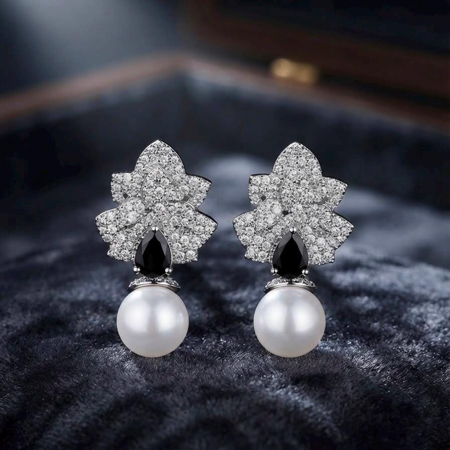Make Every Occasion Shine with Elegant Black Onyx and Pearl Statement Earrings