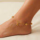 Ankle Bracelet with Ornamental Accents Gold finish