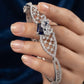 Sleek Openable Bangle/Kara with Elegant Stone Detailing and Rhodium Finish