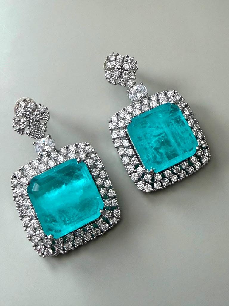 High-End Doublet Statement Necklace and Earrings Set with AD Stone Detailing