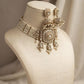 Statement Gold Tone Kundan Pearl Choker/Necklace Jewelry Set