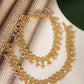 Graceful Glass Stone Anklet Featuring Gold Tone Finish