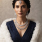 Graceful Cascade Rhodium Finish Necklace Set
