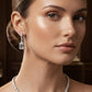 High End Necklace Jewelry Set in Rhodium Finish with Matching Earrings