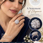 Exquisite Cubic Zirconia Ring Featuring Refined Rhodium Finish