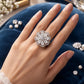 Exquisite Cubic Zirconia Ring Featuring Refined Rhodium Finish